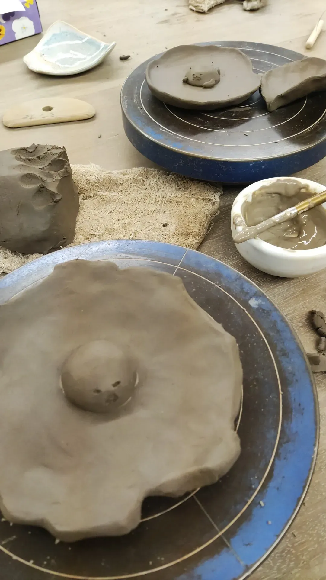 Hand-built clay slabs